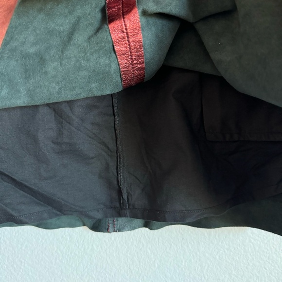 Sandro Red Metallic Sheep Leather Mini Skirt Size: 3 - Picture 6 of 14